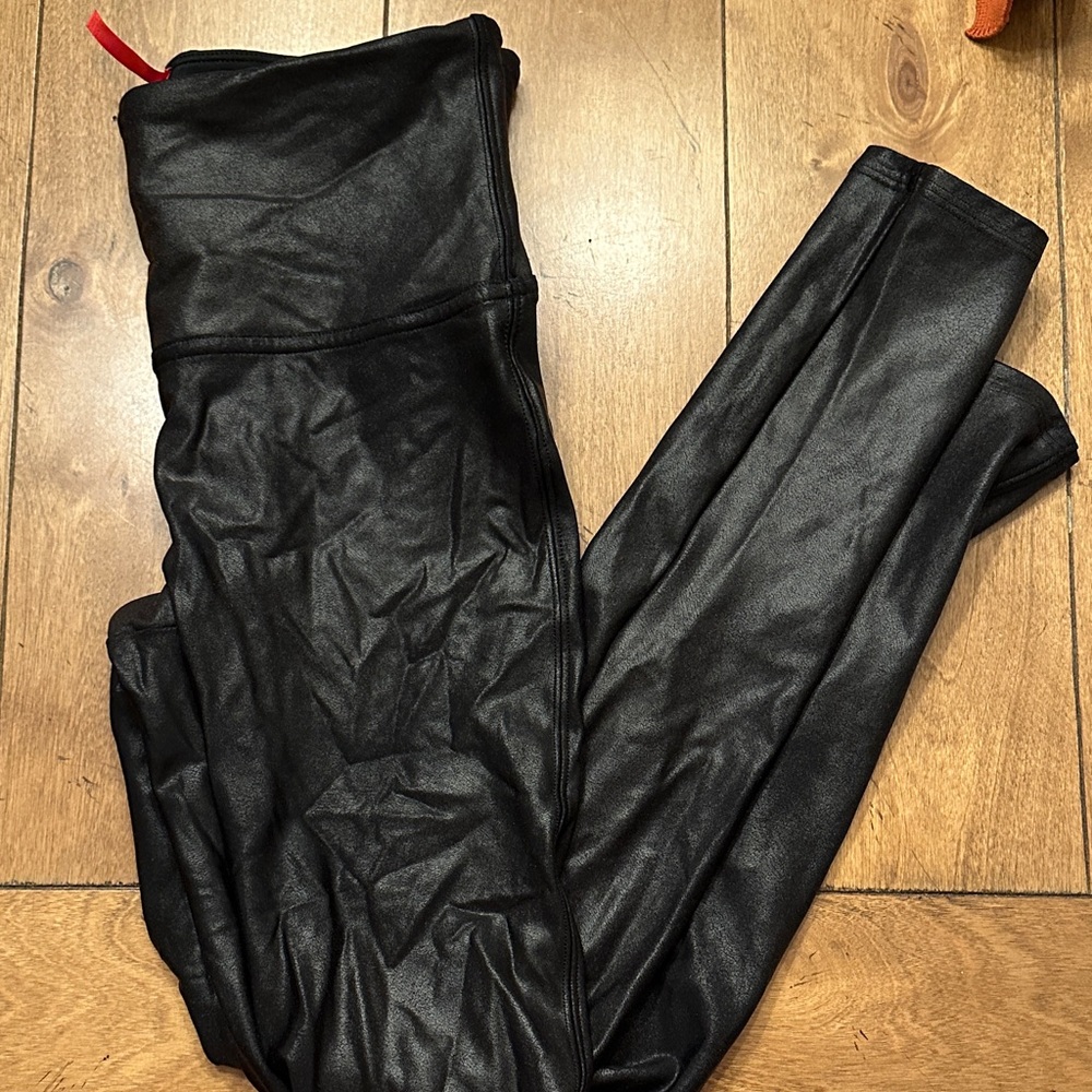 SPANX Black Faux Leather Leggings